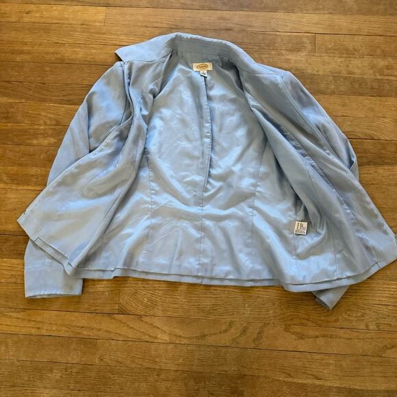 Talbots baby blue velour lightweight jacket size 12 b26 - Picture 4 of 5
